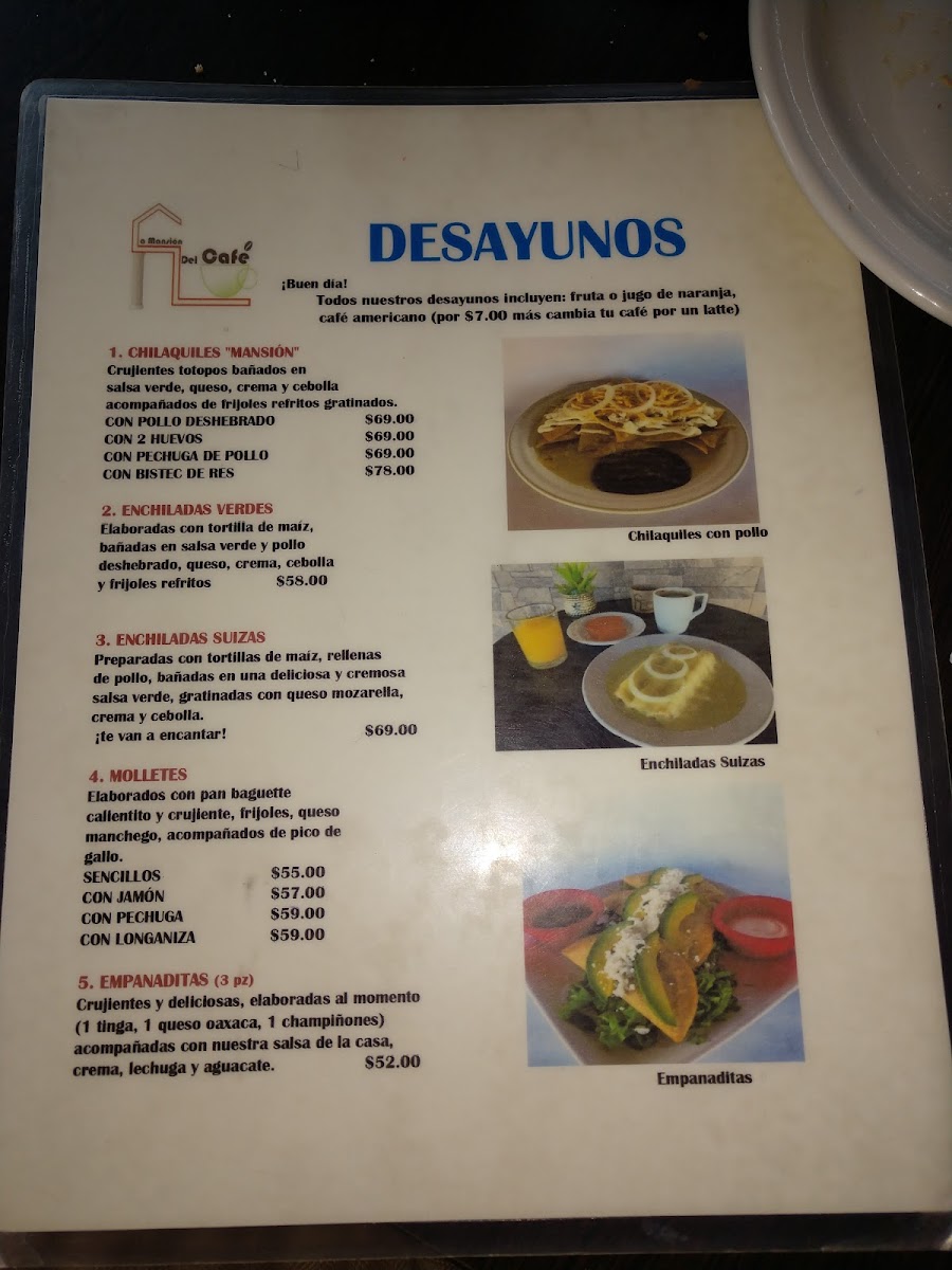 La Mansion Del Cafe Menu - Image 1